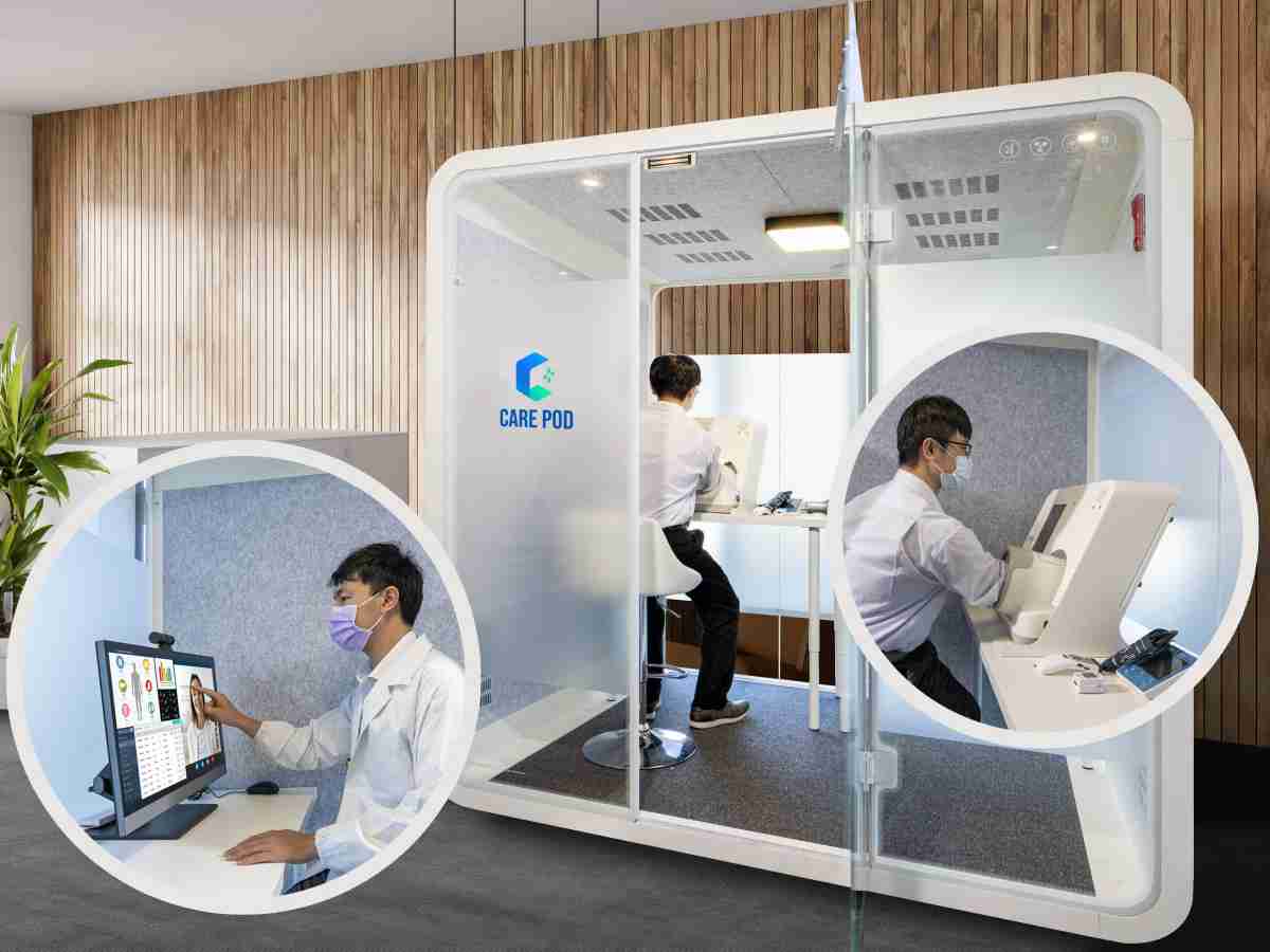 达擎于医疗科技展中展出＂远距诊疗舱＂，，，，以因应医疗数字化及社会高龄化趋势下、、、复诊及慢性病患等族群对于远距看诊需求逐渐升高所推出的创新整合方案。。。多功能合一、、、、高隐私性的远距诊疗舱可根据病患端与医师端的不同需求，，提供弹性化及客制化功能，，，，节省医生和病患的精力及时间