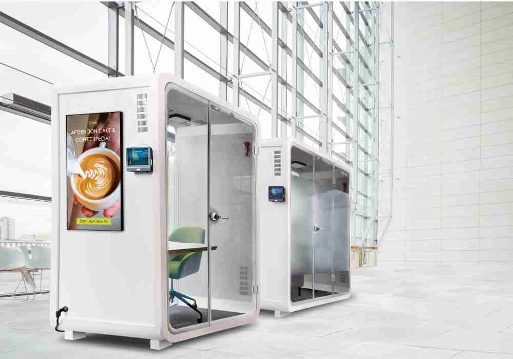 糖果派对子公司达擎之智慧行动办公舱，，，，采用PDLC智能调光玻璃设计，，，透过通电与断电的电流切换，，，呈现透明与雾面效果，，，具节能降耗特性并兼顾隐私，，，，确保信息安全